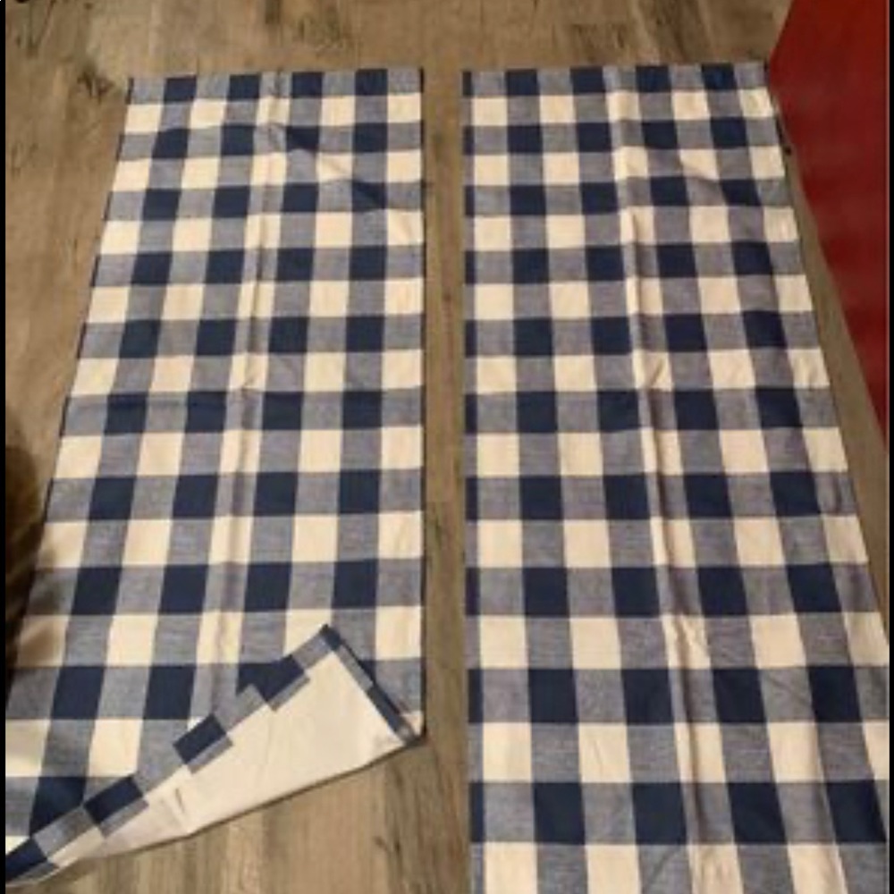 Navy Buffalo Check Blackout Curtains